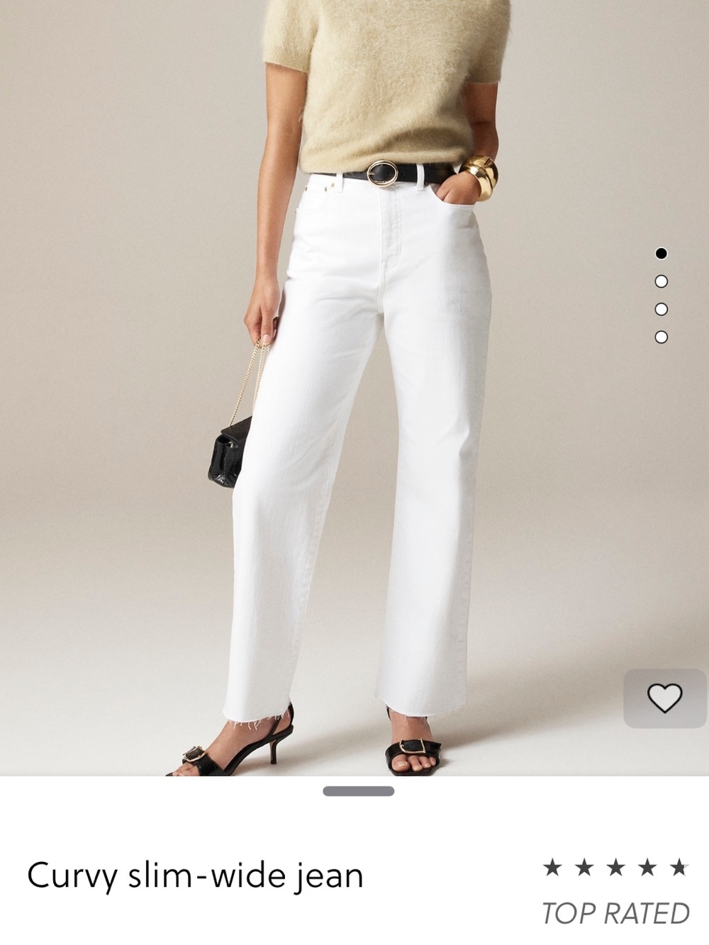J.Crew ‘96 Curvy Slim Wide Leg White Ankle-Crop Jeans